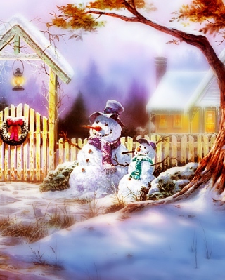 Kostenloses Christmas Snowmen Wallpaper für Samsung SGH-A887 Solstice