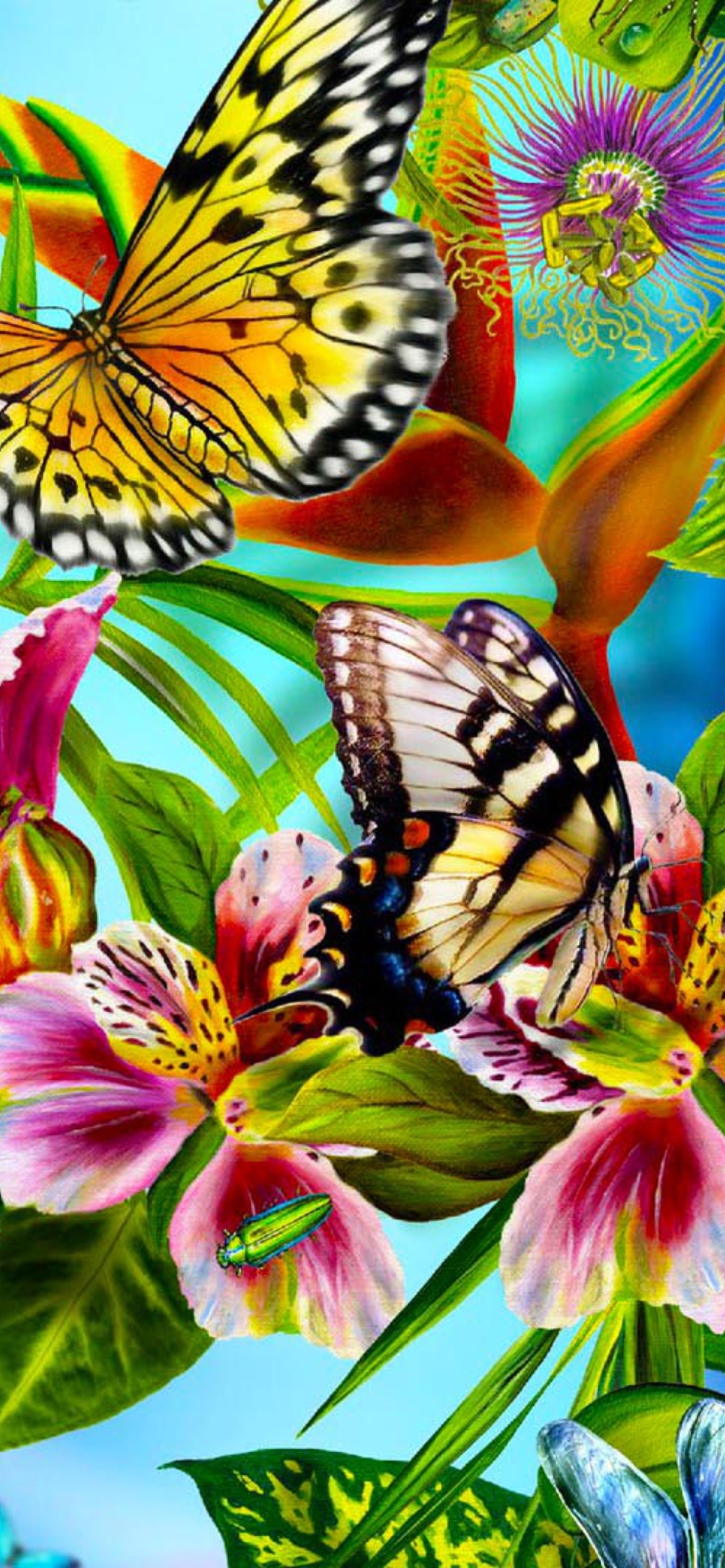 Das Discover Butterfly Meadow Wallpaper 1170x2532