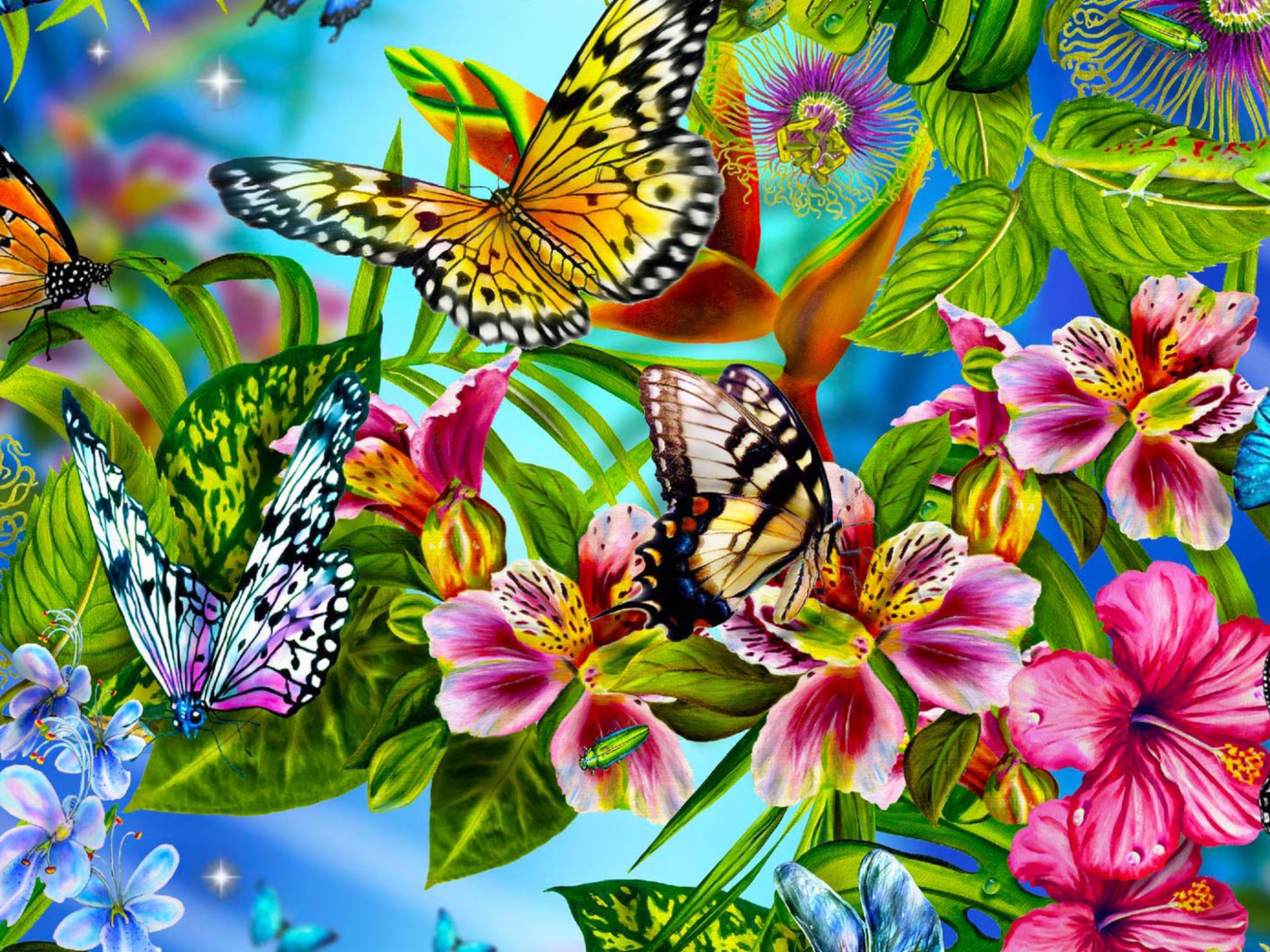 Das Discover Butterfly Meadow Wallpaper 1400x1050