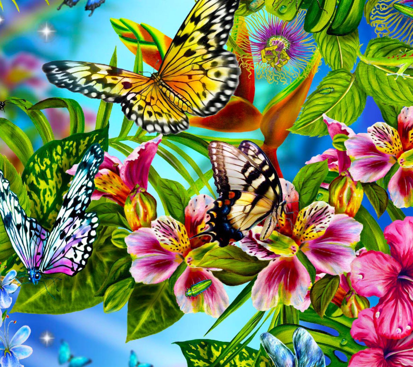 Das Discover Butterfly Meadow Wallpaper 1440x1280