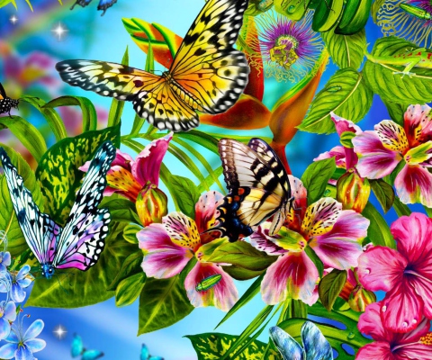 Screenshot №1 pro téma Discover Butterfly Meadow 480x400