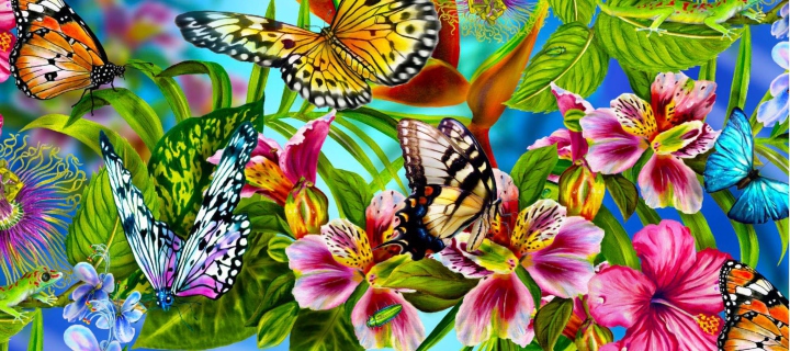 Screenshot №1 pro téma Discover Butterfly Meadow 720x320
