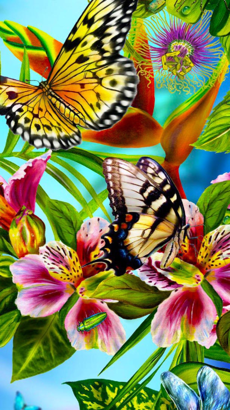 Screenshot №1 pro téma Discover Butterfly Meadow 750x1334