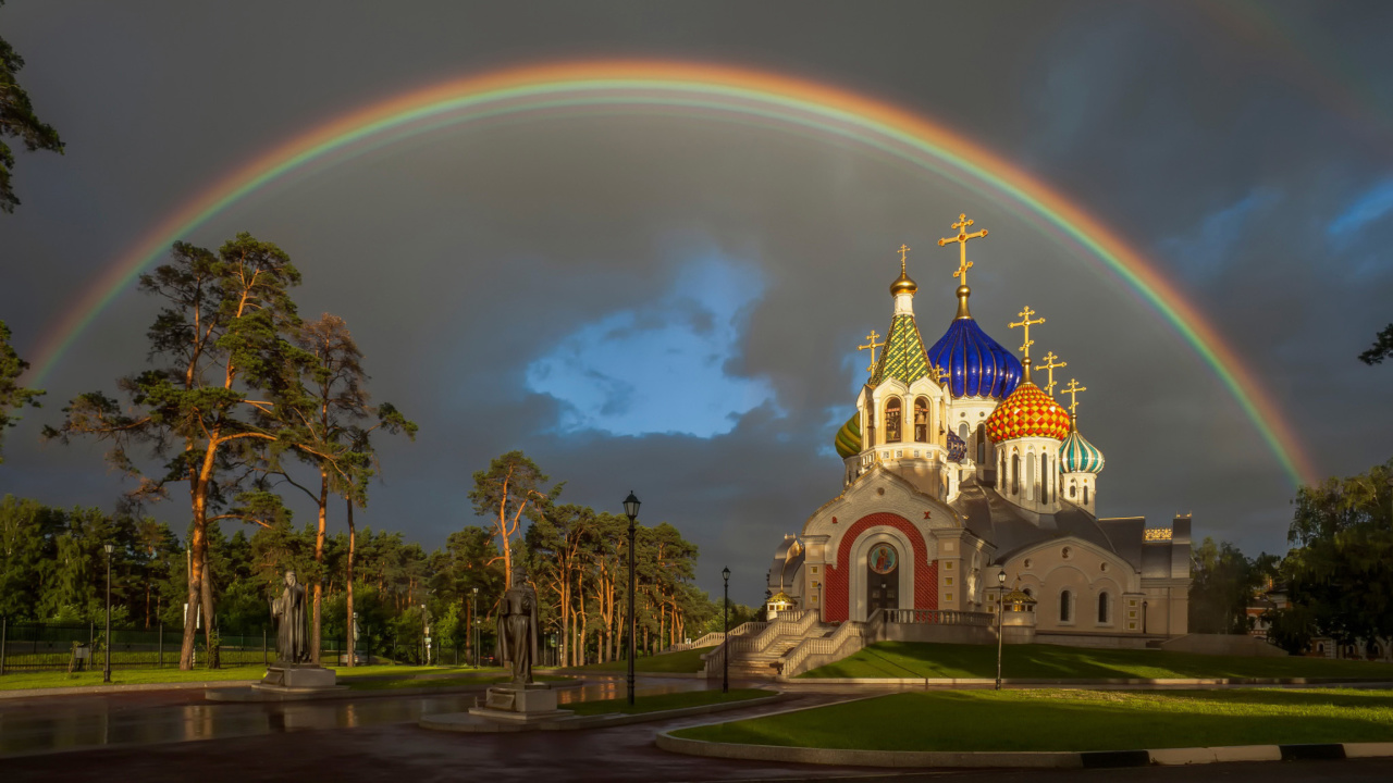 Обои The Church of St. Igor of Chernigov in Peredelkino 1280x720