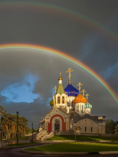 Обои The Church of St. Igor of Chernigov in Peredelkino 240x320