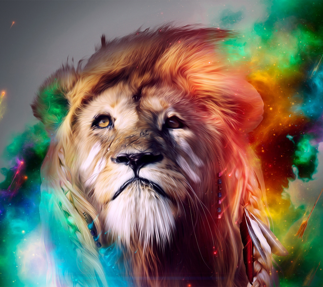 Das Lion Art Wallpaper 1080x960