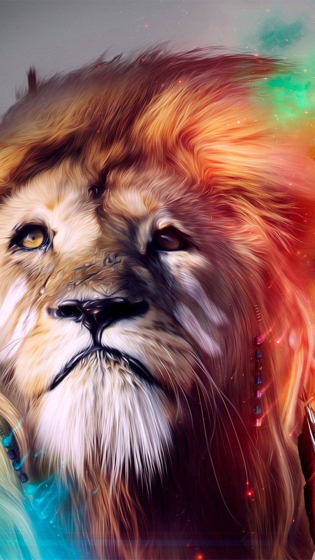 Lion Art wallpaper 640x1136