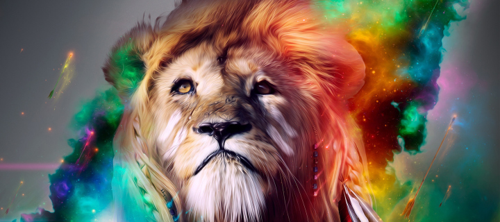 Das Lion Art Wallpaper 720x320