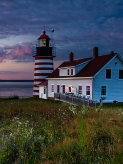 Sfondi U.S. State Of Maine Lighthouse 240x320