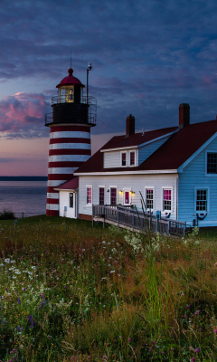 Sfondi U.S. State Of Maine Lighthouse 240x400