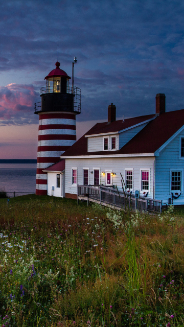 Sfondi U.S. State Of Maine Lighthouse 360x640