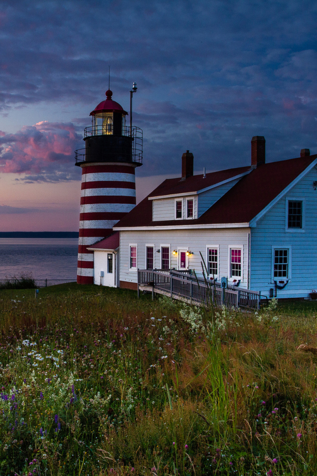 Das U.S. State Of Maine Lighthouse Wallpaper 640x960