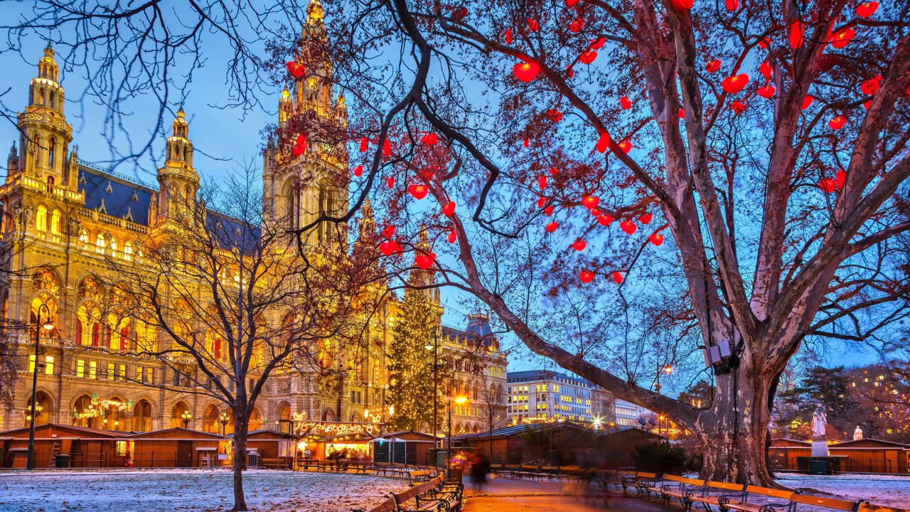 Обои Vienna Town Hall Austria 1280x720