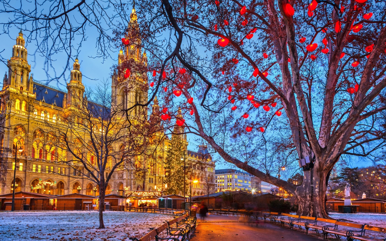 Обои Vienna Town Hall Austria 1280x800