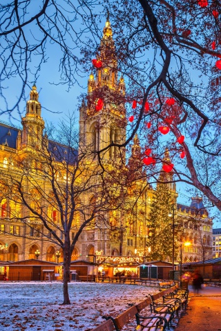 Das Vienna Town Hall Austria Wallpaper 320x480