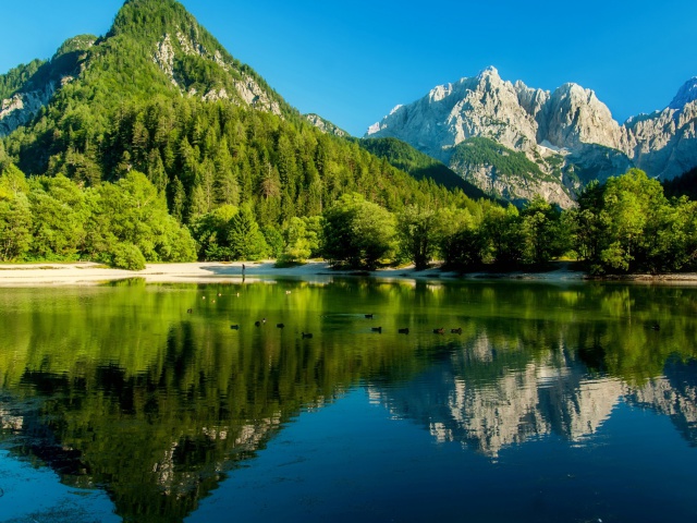 Lake Jasna, Slovenia wallpaper 640x480