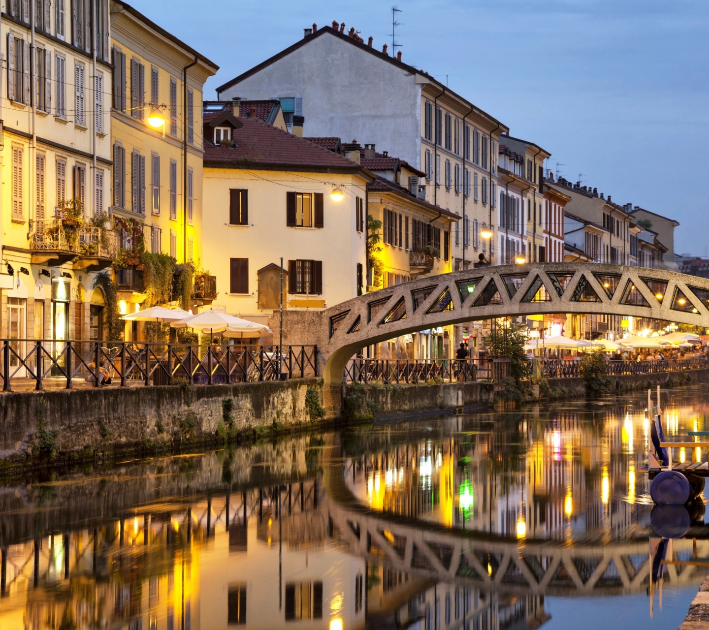 Das Milan Canal Navigli District Wallpaper 1440x1280