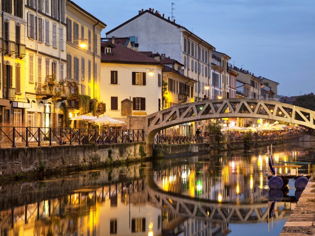 Milan Canal Navigli District wallpaper 640x480