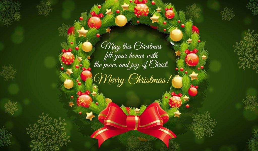 Das Merry Christmas 25 December SMS Wish Wallpaper 1024x600