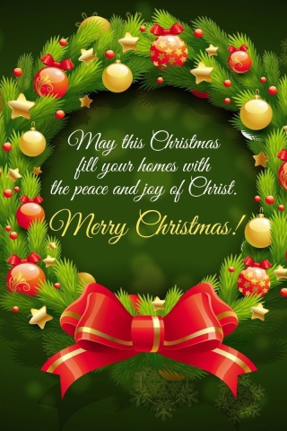 Merry Christmas 25 December SMS Wish wallpaper 320x480