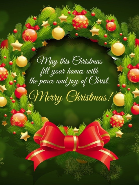 Merry Christmas 25 December SMS Wish wallpaper 480x640