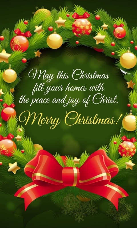 Merry Christmas 25 December SMS Wish wallpaper 480x800