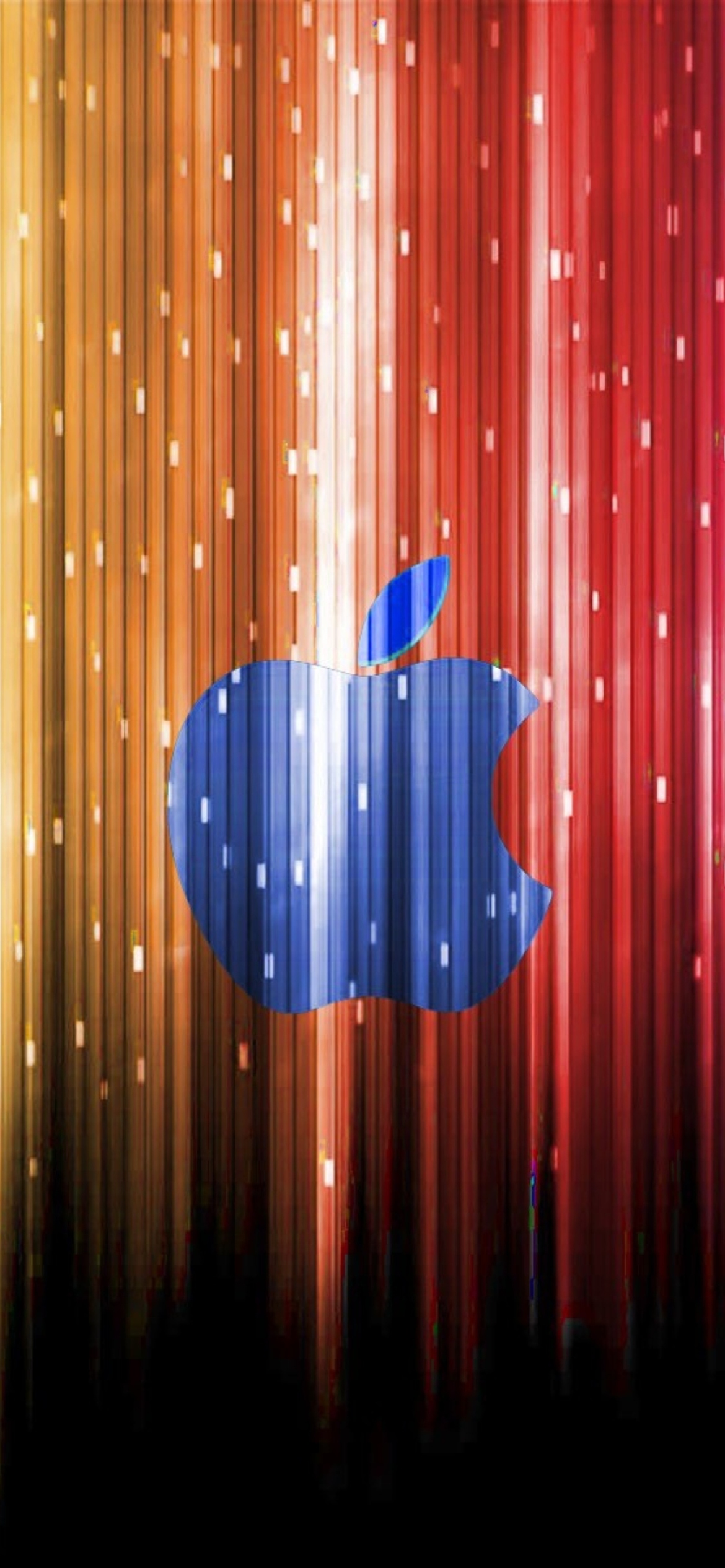 Fondo de pantalla Sparkling Apple Logo 1170x2532