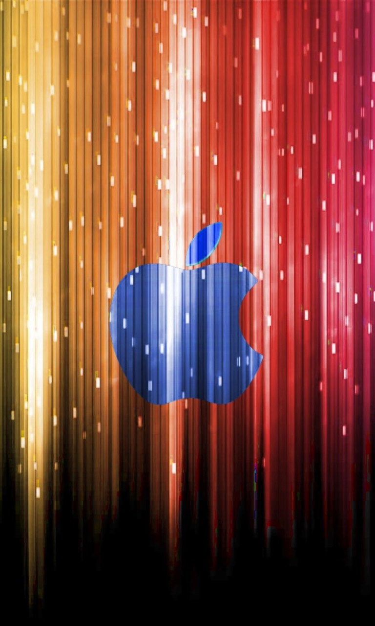 Обои Sparkling Apple Logo 768x1280