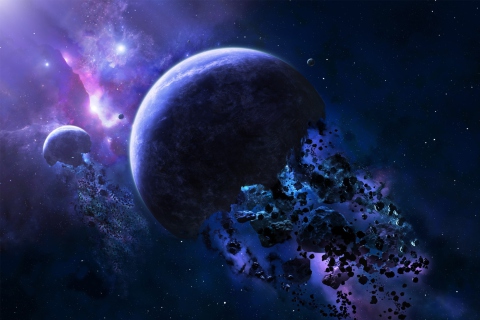 Space Asteroids wallpaper 480x320