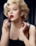 Fondo de pantalla Scarlett Johansson Red Lipstick 128x160