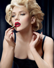 Fondo de pantalla Scarlett Johansson Red Lipstick 176x220