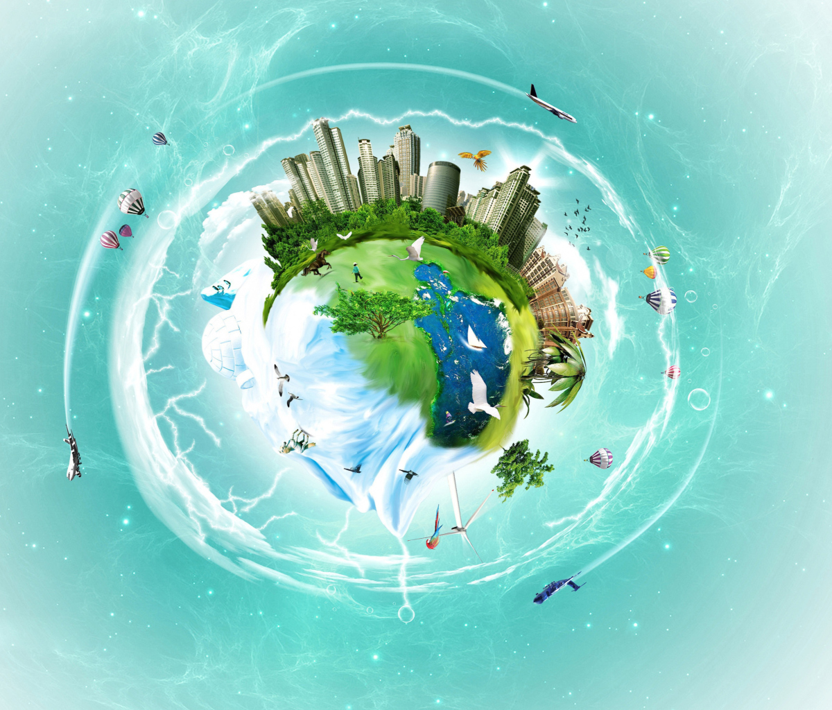 Das Planet Earth Fantasy Wallpaper 1200x1024