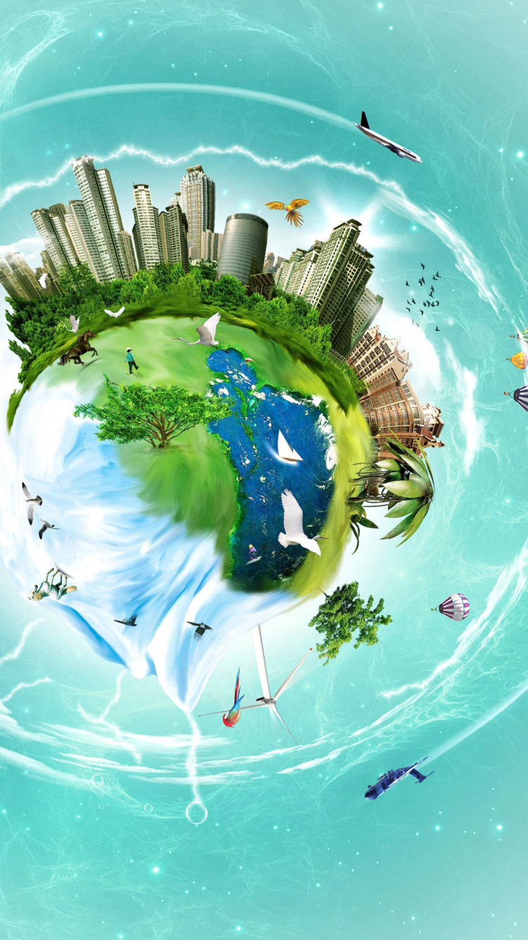 Planet Earth Fantasy wallpaper 750x1334