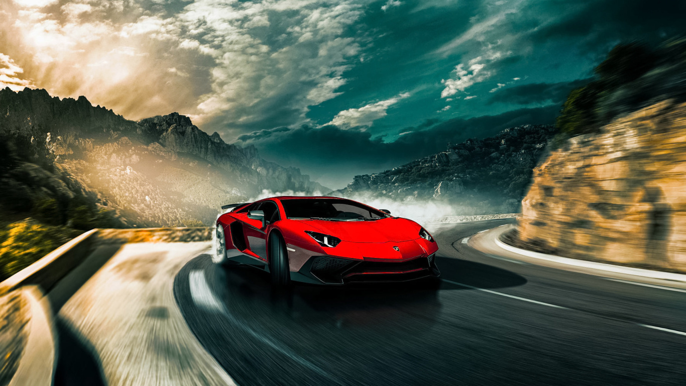 Das 2016 Lamborghini Aventador SV LP750 4 Wallpaper 1366x768