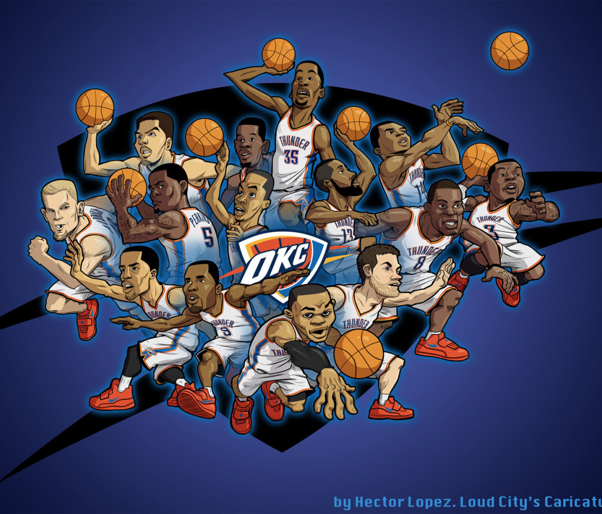 Das Oklahoma City Thunder Team Wallpaper 1200x1024