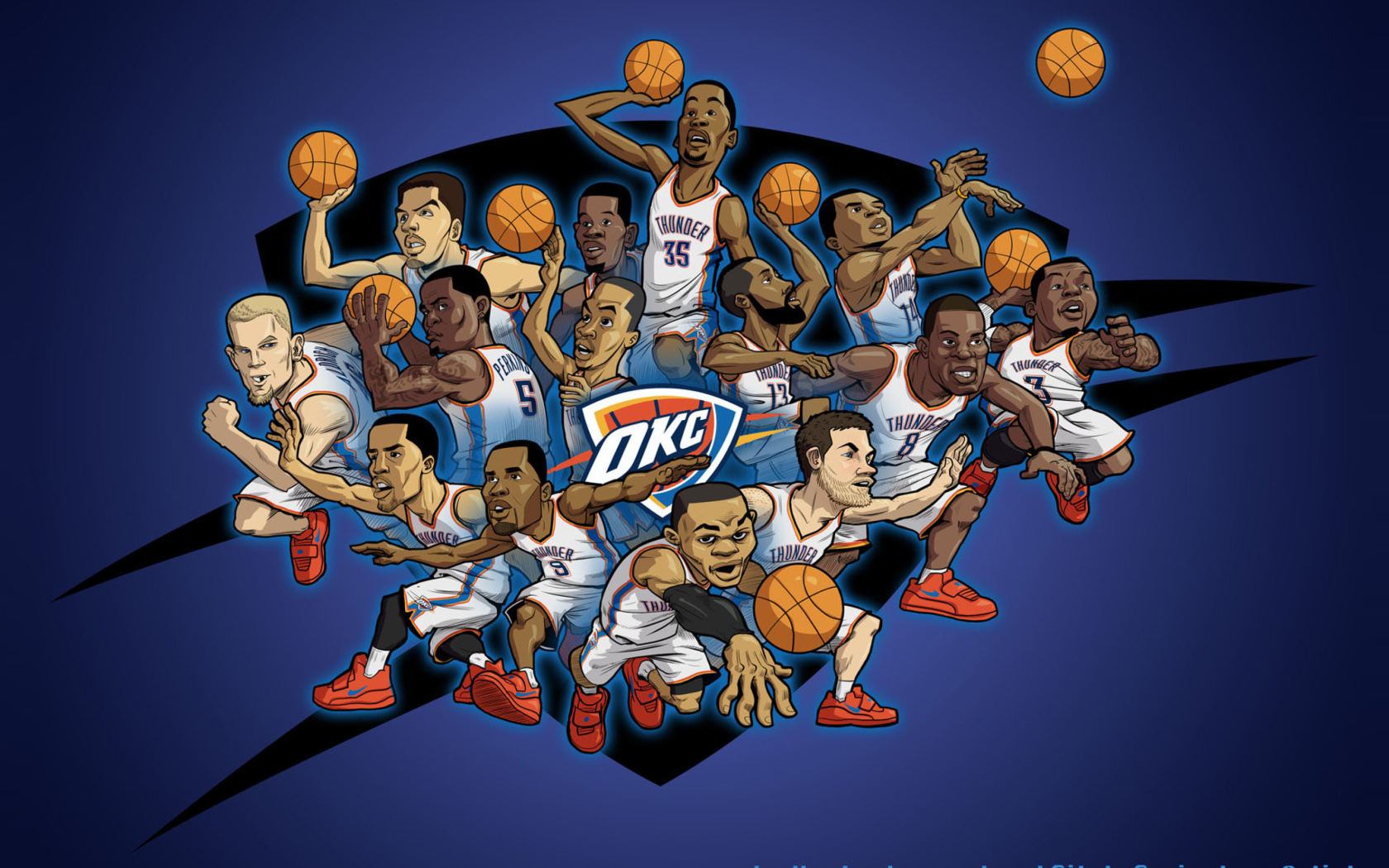 Das Oklahoma City Thunder Team Wallpaper 1680x1050