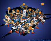 Das Oklahoma City Thunder Team Wallpaper 176x144