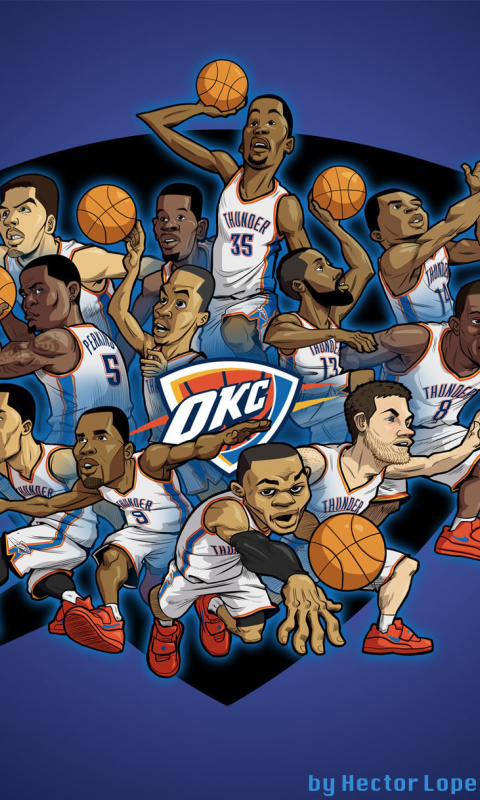 Das Oklahoma City Thunder Team Wallpaper 480x800
