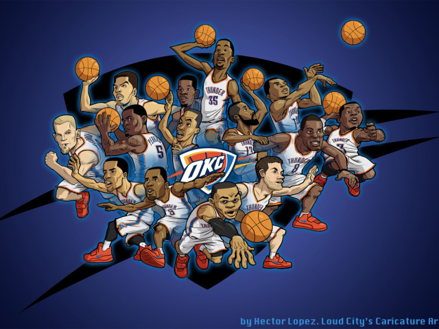 Das Oklahoma City Thunder Team Wallpaper 640x480