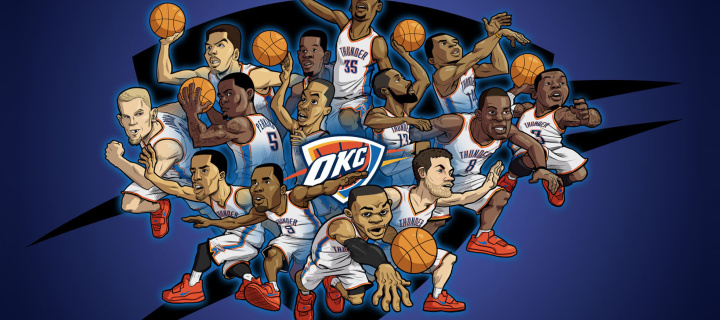 Das Oklahoma City Thunder Team Wallpaper 720x320