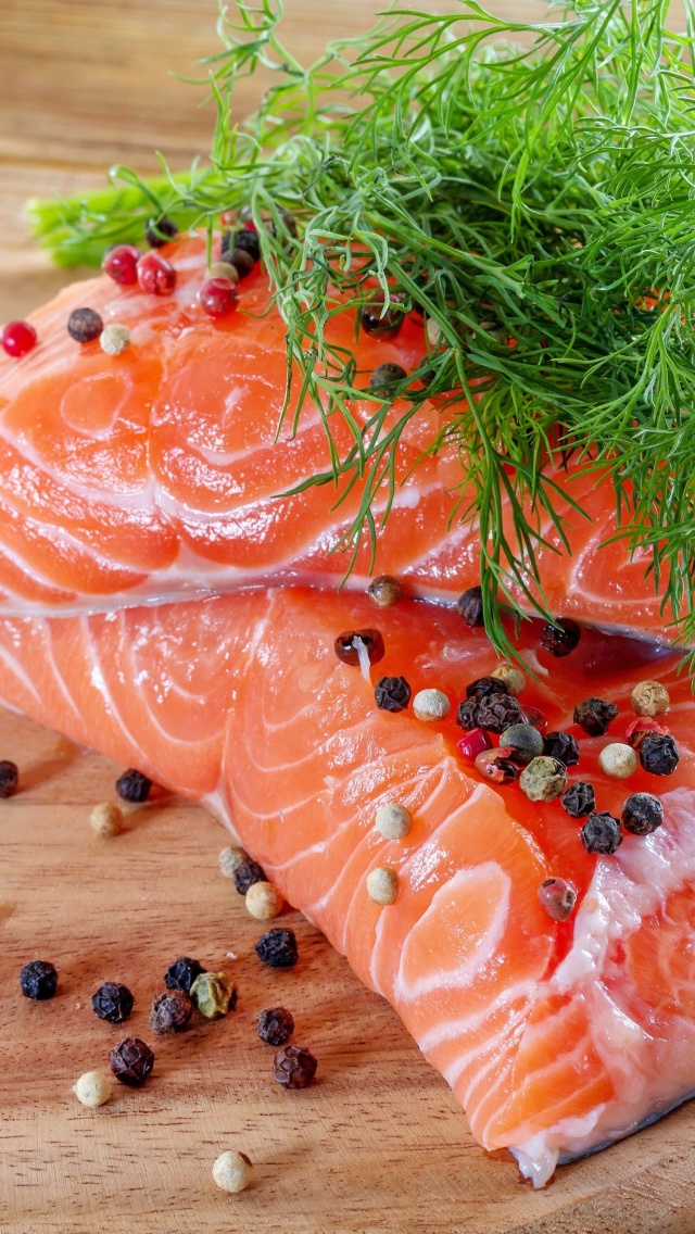 Das Salmon Dish Wallpaper 640x1136