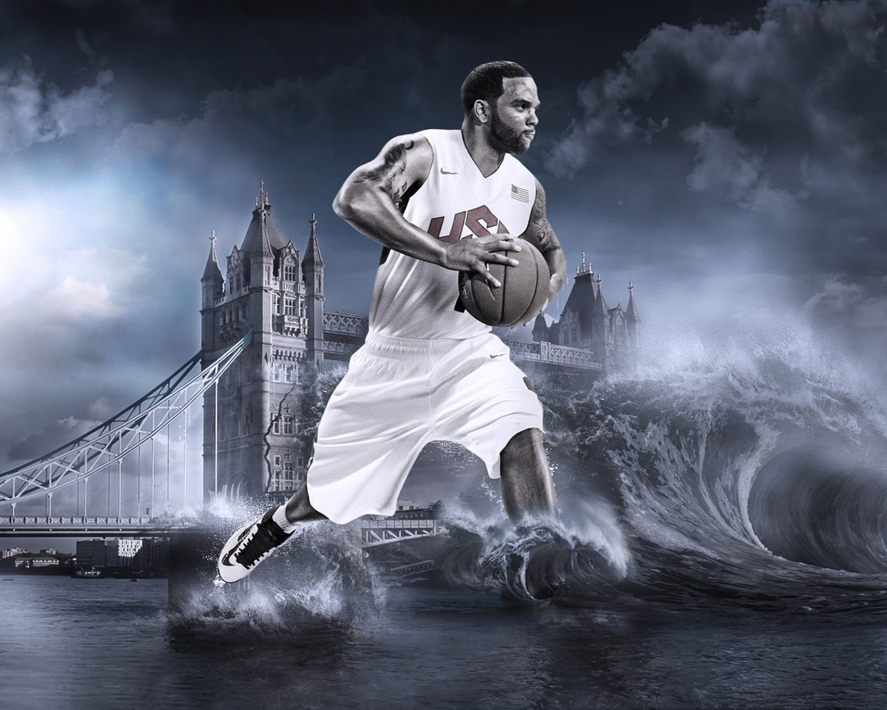 Fondo de pantalla Deron Williams, Basketball, Olympics, London 1280x1024