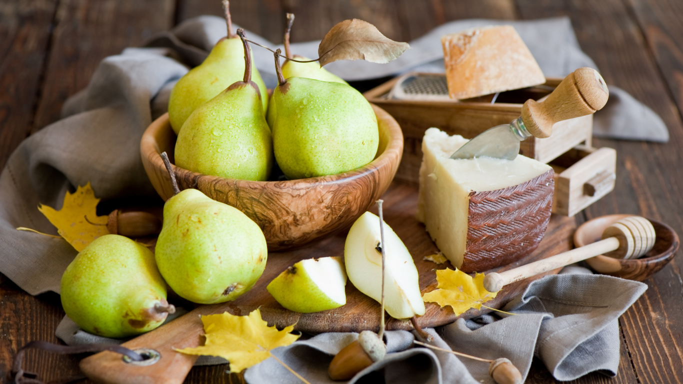 Pears And Cheese wallpaper 1366x768