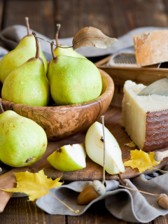 Das Pears And Cheese Wallpaper 240x320
