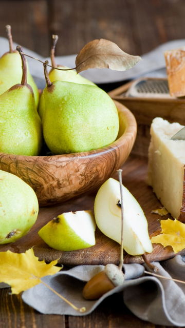 Das Pears And Cheese Wallpaper 360x640
