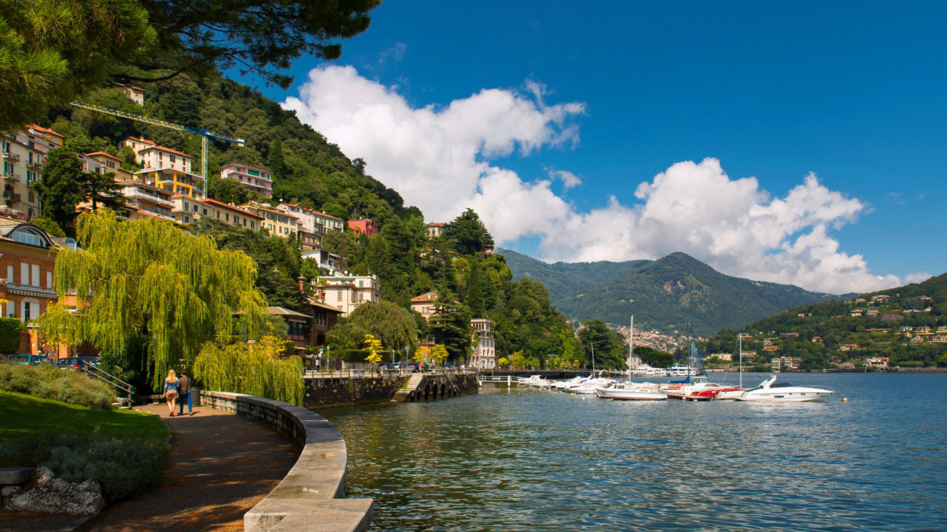 Sfondi Bellagio Lake Como Promenade 1920x1080