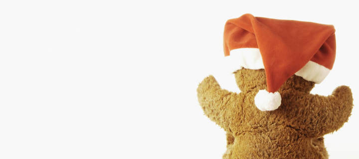 Fondo de pantalla Santa's Teddy Bear 720x320