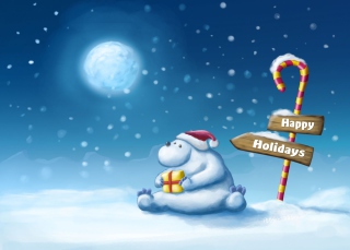 Kostenloses Christmas At Polar Wallpaper für Android 320x480