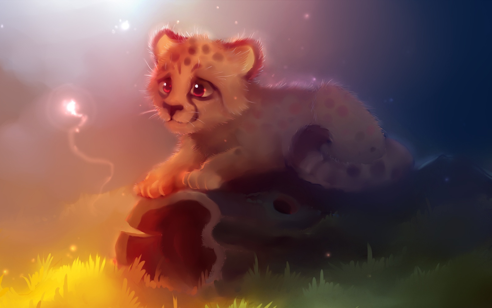 Sfondi Cute Cheetah Painting 1680x1050