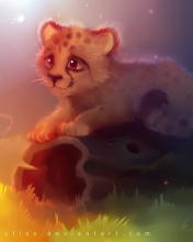 Fondo de pantalla Cute Cheetah Painting 176x220